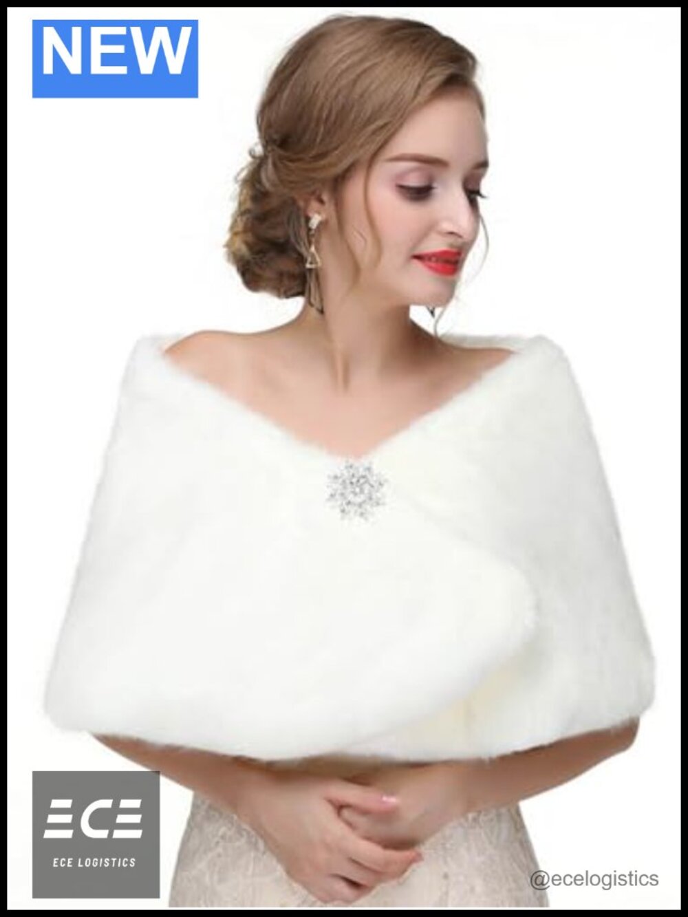 Faux Fur Shawl Wrap Bridal Stole Scarf for Wedding